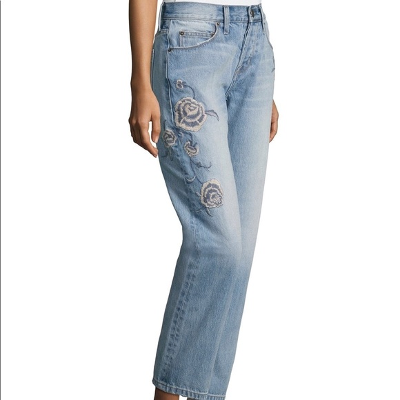 Current Elliot crossover embroidered jeans